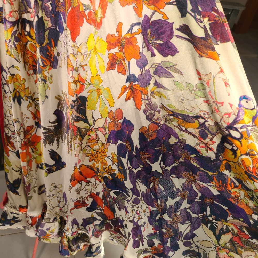Roberto Cavalli 100% Silk Floral Wrap Dress - Picture 5 of 13